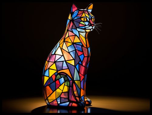 Plakat 80x60cm Koci Witraż na Arena.pl