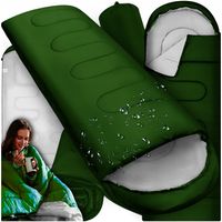 ŚPIWÓR TURYSTYCZNY MUMIA CIEPŁY LEKKI KOŁDRA Z KAPTUREM 2W1 POKROWIEC