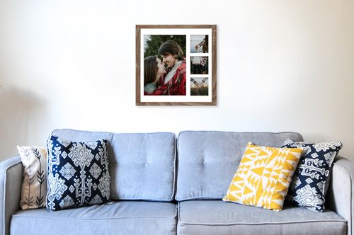 Ramka na 4 zdjęcia Hekla 40x40x4 MDF galeria sonoma truflowa 1szt. na Arena.pl