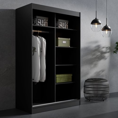 Szafa przesuwna Como 2D 120 Czarna (lacobel) na Arena.pl