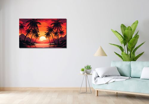 Obraz 100x60cm Palmy Przy Lagunie na Arena.pl