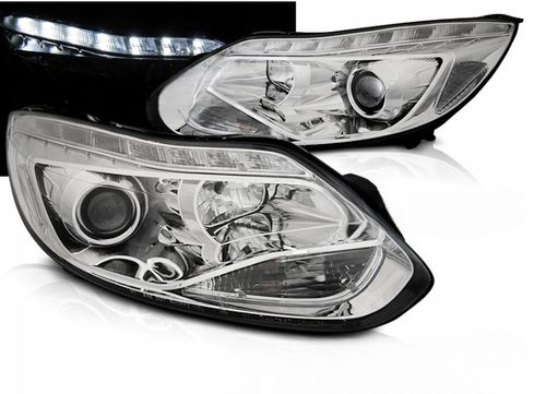 LAMPY PRZEDNIE DO FORD FOCUS MK3 OD 2011 DO 2014 LED CHROME na Arena.pl