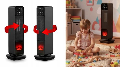 Termowentylator farelka nagrzewnica elektryczna kolumnowy kominek + na Arena.pl