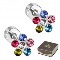 Srebrne Kolczyki Dziecka Dziewczynki Stal Kwiatek