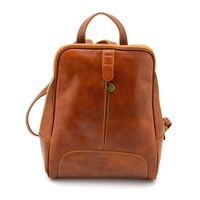 Florence Miejski Damski plecak skóra naturalna z kieszeniami na suwak