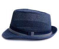 KAPELUSZ Męski Damski Trilby Granat na Lato Plażę Lekki Miejski Słomkowy 60