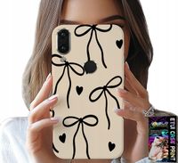 ETUI DO HUAWEI P SMART 2019 - BEŻOWE KOKARDKI WSTĄŻKA MODNE WZORY