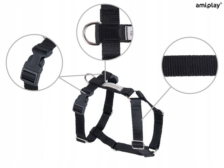 amiplay Szelki regulowane Guard Samba XL Czarne zdjęcie 3