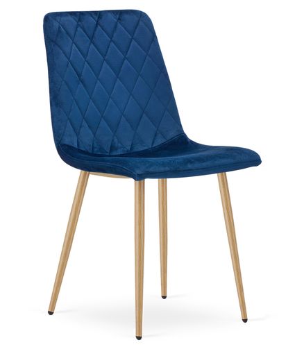 Krzesło TURIN - granat aksamit / nogi kolor drewna x 4 na Arena.pl