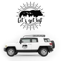 NAKLEJKA NA BOK AUTA dekoracyjna wodoodporna niedźwiedź KAMPER auto 50cm