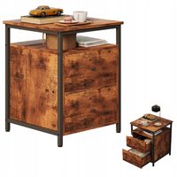 Szafka nocna stolik sypialni salonu szuflady loft brąz rustykalny retro