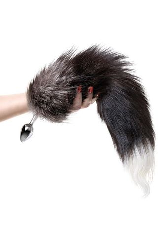 silver anal plug with a fox tail na Arena.pl