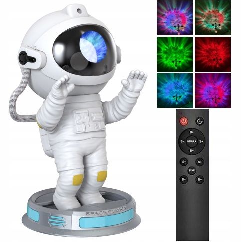 PROJEKTOR GWIAZD ASTRONAUTA LED LAMPKA NOCNA 3D ROBOT DLA DZIECI NA PREZENT na Arena.pl