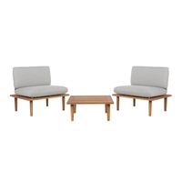 Zestaw ogrodowy 2-osobowy drewniany szary FRASCATI