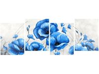 45CM 120 OBRAZ 4 ELEM NIEBIESKIE MAKI ŚCIENNY