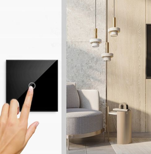 2x Dotykowy Szklany WŁĄCZNIK ŚWIATŁA LED SCHODOWY KRZYŻOWY LED Czarny na Arena.pl