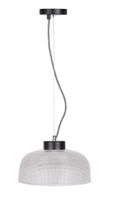 Liverpool lampa wisząca 1x40W E27 przeźroczyste szkło czarnobiały kabel