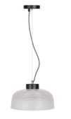Liverpool lampa wisząca 1x40W E27 przeźroczyste szkło czarnobiały kabel