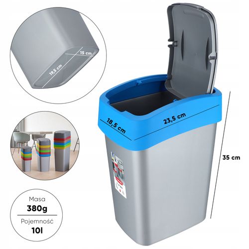 Curver Kosz Na Śmieci Pojemnik Biuro 10L Niebieski na Arena.pl