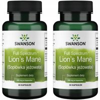 2x SOPLÓWKA JEŻOWATA SWANSON FS Lion's Mane 500 mg PAMIĘĆ 60 kaps.