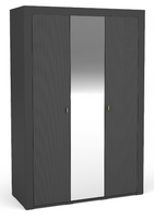 Nowoczesna Szafa 137 cm Czarna 3D z Lustrem ROSA DL 3 kolory