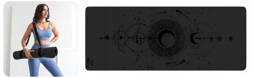 MATA PREMIUM DO JOGI ĆWICZEŃ CIĘŻKA KAUCZUK PU WZÓR KSIĘŻYCA ANTYPOŚLIZGOWA na Arena.pl