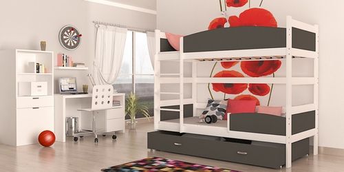 Łóżko TWIST 2 białe Kolor - Błękit na Arena.pl