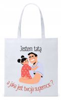 Dla Taty Tatusia Prezent Torba Eco Biała Shopper Z Nadrukiem Ze Zdjęciem