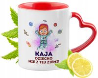 Kubek Czerwony Z Uszkiem W Kształcie Serca Dla Kai Na Prezent