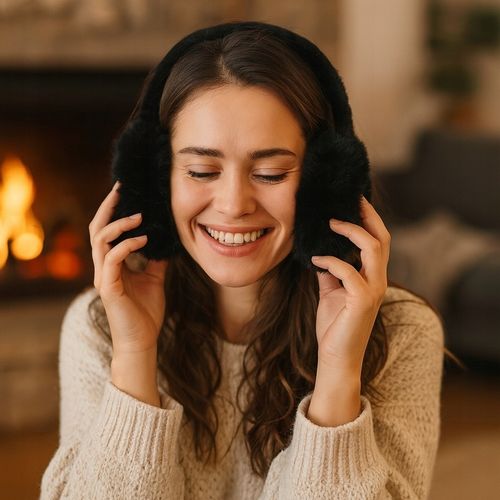 Nauszniki jesienne zimowe ciepłe ochronne puchate pluszowe na uszy opaska na Arena.pl