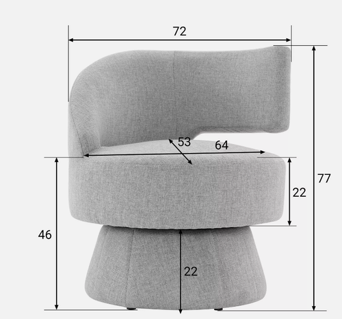Wygodny fotel wypoczynkowy obrotowy szary do 100 kg na Arena.pl