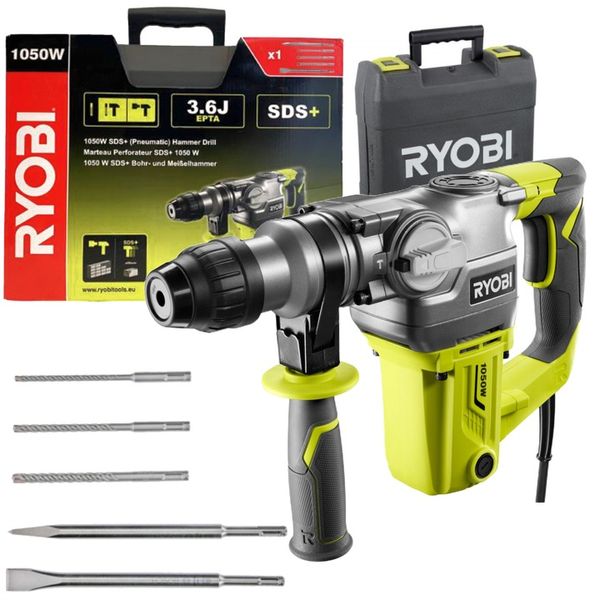 RYOBI MŁOT UDAROWY MŁOTOWIERTARKA 1050W 3,6 J RSDS1050-K +WALIZKA+DŁUTA zdjęcie 5