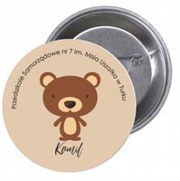 Przypinki buttony PRZEDSZKOLE misiek-twój tekst