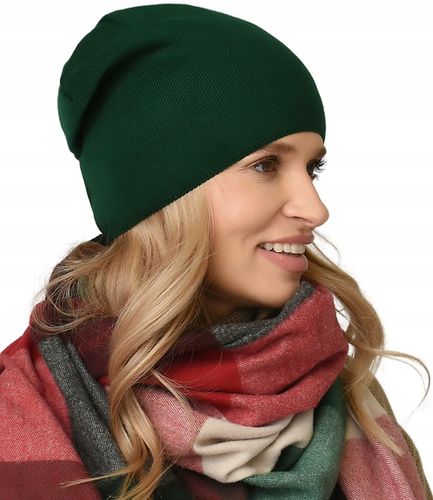 Damska CZAPKA jesienna modny styl podpinana POLSKI PRODUCENT zimowa UNI V3 na Arena.pl