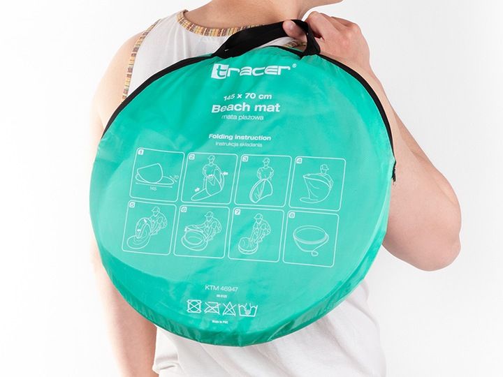 MATA PLAŻOWA Z DASZKIEM SKŁADANA 145 X 70 CM BIWAK zdjęcie 6