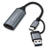Qoltec Adapter Grabber HDMI 4K USB-C/A Aluminium 30Hz