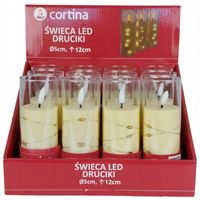 Świeca LED w Tubie z Drucikami Efekt Płomienia Świecy Cortina 12,5 cm x 12