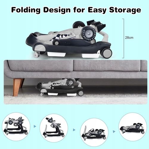 Chodzik dla dziecka 4 w 1, regulacja prawna ze względu na muzykę, szary na Arena.pl