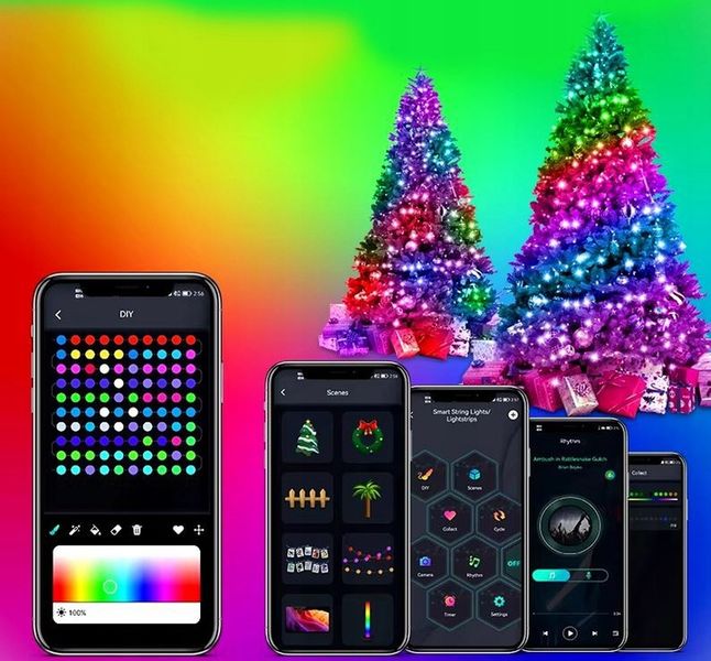 TAŚMA 200 LED INTELIGENTNE LAMPKI APLIKACJA BLUETOOTH PILOT STEROWANIE 20M zdjęcie 15