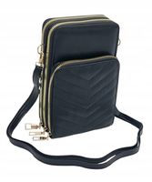 Victoria J. - torebka rowerówka etui na telefon przeszycia czarny HD472