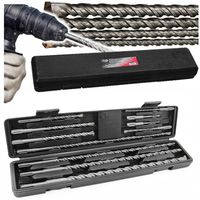 ZESTAW WIERTEŁ DO BETONU KAMIENIA SDS PLUS 11 SZTUK WIERTŁA DO BETONU