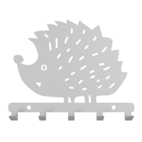 Metalowy wieszak ścienny na ręczniki ubrania klucze loft JEŻYK srebrny