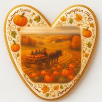 CIASTKO LUKROWANE OLD PUMPKIN HUNTING ROZ.L SERCE JESIEŃ RĘCZNIE ROBIONE