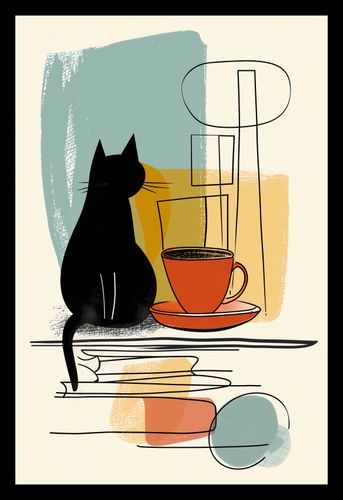 Plakat 20x30cm Kot i Kawa na Arena.pl