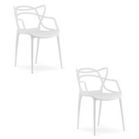 Krzesło białe KATO plastikowe do kuchni jadalni nowoczesne oparcie x2