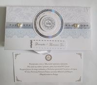 pudełko mini poziom niebieskie komunia święta