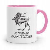 Kubek Różowy Dla Potwornie Fajnej Teściowej Z Nadrukiem Ze Zdjęciem