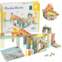 DREWNIANY TOR KULKOWY DOMINO KULODROM KLOCKI Z CYMBAŁKAMI CLASSIC WORLD