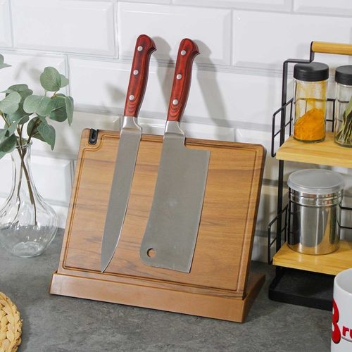 drewniany stojak magnetyczny na noże z ostrzałką 3770 na Arena.pl