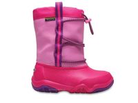 Crocs Śniegowce dziecięce - Swiftwater Waterproof K - rozmiar 34,5 - Różowe